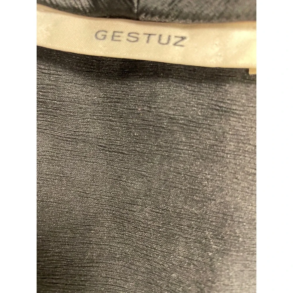 GESTUZ‎ Metallic Double Breasted Blazer Dress Taupe Satin Shiny